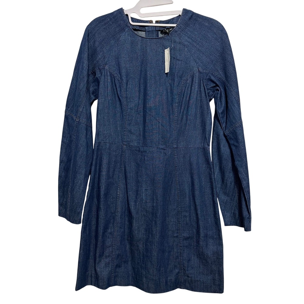 Banana Republic Denim Dress Women 2 Long Sleeve Mini 100% Cotton